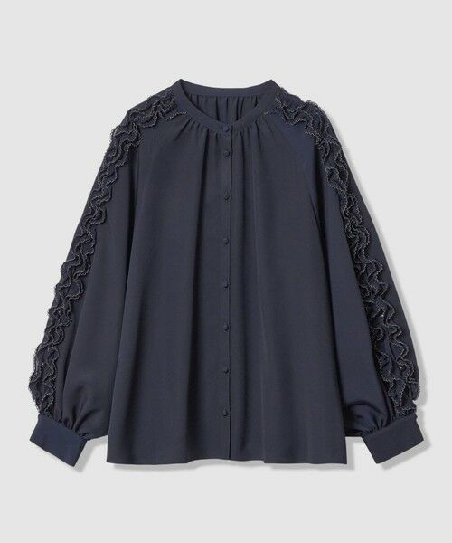 ANAYI / アナイ シャツ・ブラウス | ピコスカラスリーブスリット ブラウス（navy (65)）