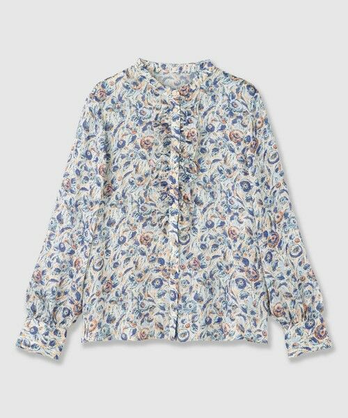 ANAYI / アナイ シャツ・ブラウス | ぼかしフラワーフリル ブラウス（blue (61)）