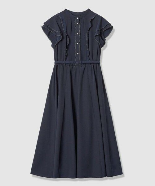 ANAYI / アナイ ロング・マキシ丈ワンピース | ピコスカラレイヤードスリーブ ワンピース(navy (65))