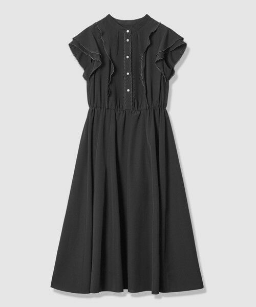 ANAYI / アナイ ロング・マキシ丈ワンピース | ピコスカラレイヤードスリーブ ワンピース(black (95))