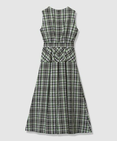 ANAYI / アナイ ロング・マキシ丈ワンピース | グリーンチェックカシュクール ワンピース | 詳細1
