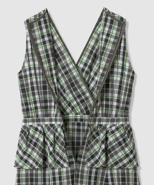 ANAYI / アナイ ロング・マキシ丈ワンピース | グリーンチェックカシュクール ワンピース | 詳細13