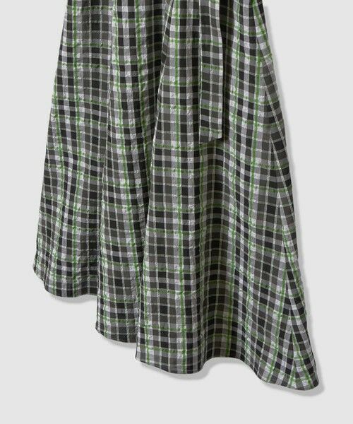 ANAYI / アナイ ロング・マキシ丈ワンピース | グリーンチェックカシュクール ワンピース | 詳細5