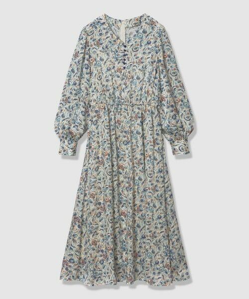 ANAYI / アナイ ロング・マキシ丈ワンピース | ぼかしフラワーフレア ワンピース(blue (61))