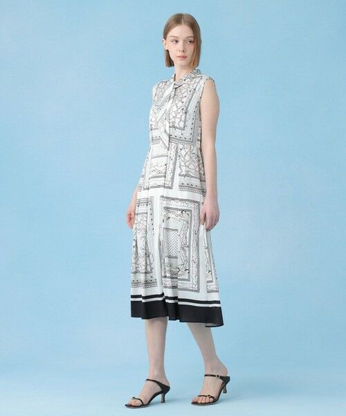 ANAYI / アナイ ミニ丈・ひざ丈ワンピース | スカーフプリントボウタイ ワンピース | 詳細6