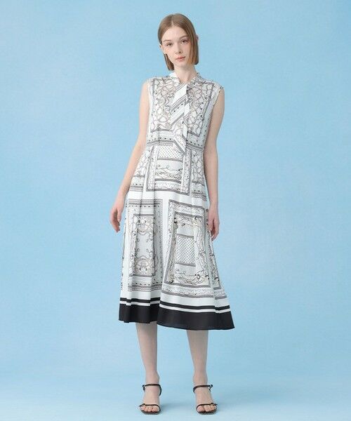 ANAYI / アナイ ミニ丈・ひざ丈ワンピース | スカーフプリントボウタイ ワンピース | 詳細7