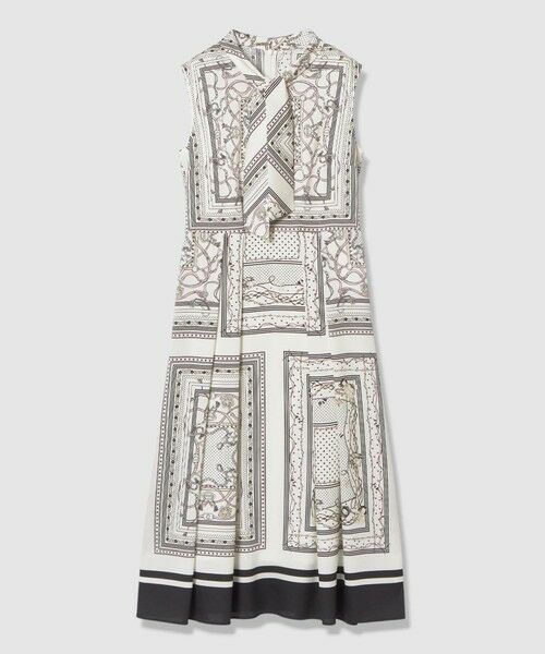 ANAYI / アナイ ミニ丈・ひざ丈ワンピース | スカーフプリントボウタイ ワンピース（off white (02)）