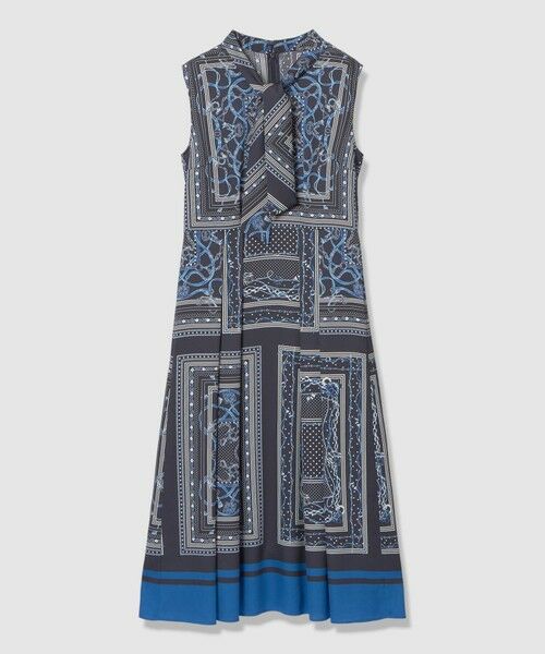 ANAYI / アナイ ミニ丈・ひざ丈ワンピース | スカーフプリントボウタイ ワンピース（navy (65)）