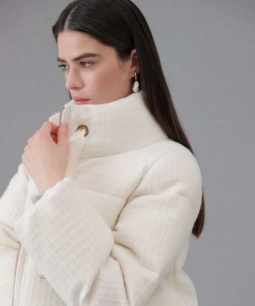 ANAYI / アナイ その他アウター | ラティスツイードダウンコート(off white (02))