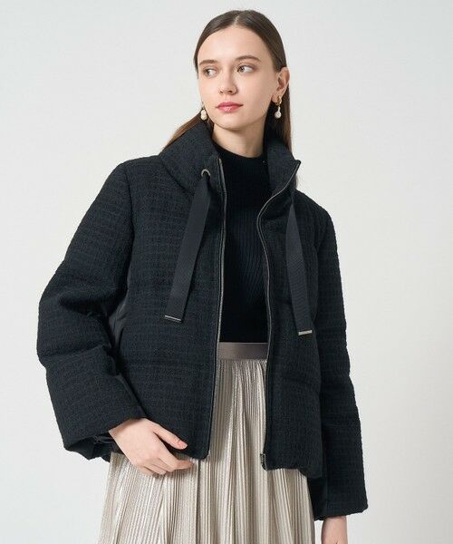 ANAYI / アナイ その他アウター | ラティスツイードダウンコート(black (95))