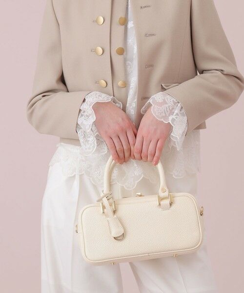 ANAYI / アナイ ハンドバッグ | ◇ワイドミニハンドバッグ（off white (02)）