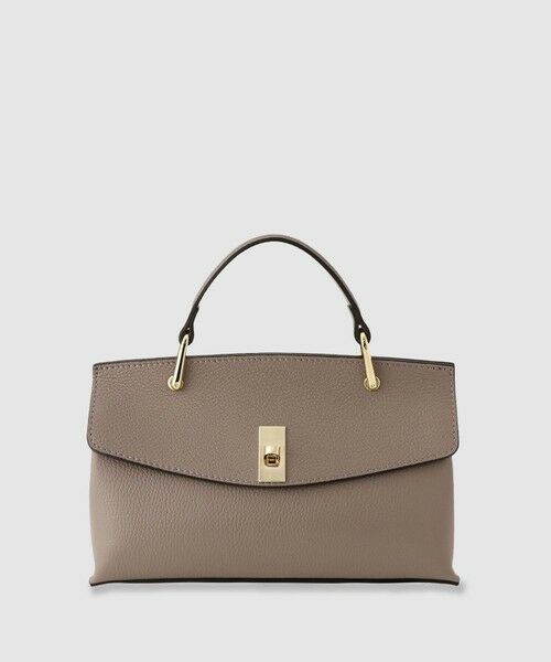 ANAYI / アナイ ハンドバッグ | ◇シュリンク革トップハンドルバッグ（greige (15)）