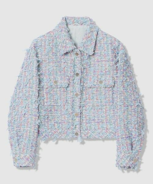 ANAYI / アナイ その他アウター | 【セットアップ対象商品】ブルーミックスツイードショート ジャケット（blue (61)）