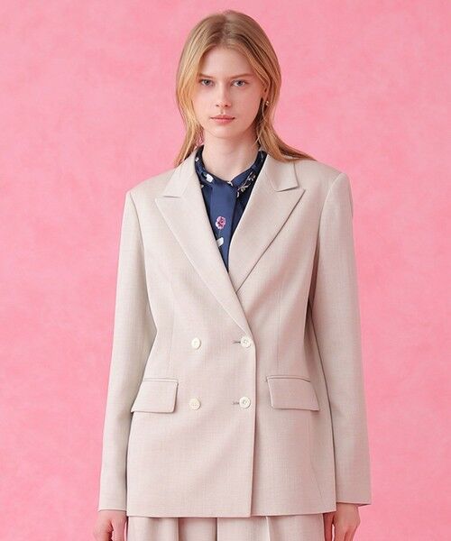 ANAYI / アナイ テーラードジャケット | 【セットアップ対象商品】オックスストレッチダブル ジャケット(beige (11))