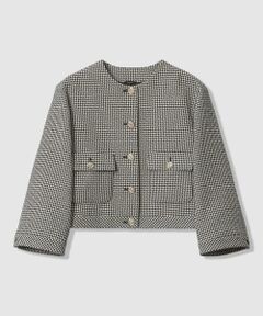 ANAYI / アナイ ノーカラージャケット | 【セットアップ対象商品】ドビーツイードノーカラーブルゾン