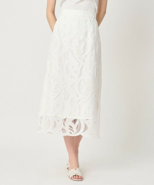 ANAYI / アナイ ミニ・ひざ丈スカート | リーフコード刺繍 Iライン スカート〈セットアップ対応商品〉 | 詳細4