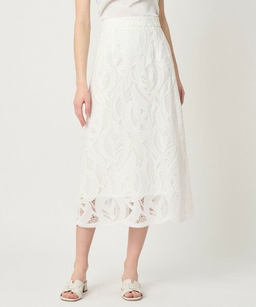 ANAYI / アナイ ミニ・ひざ丈スカート | リーフコード刺繍 Iライン スカート〈セットアップ対応商品〉 | 詳細5