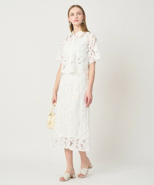 ANAYI / アナイ ミニ・ひざ丈スカート | リーフコード刺繍 Iライン スカート〈セットアップ対応商品〉 | 詳細6