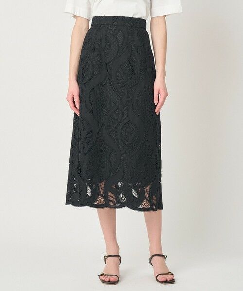 ANAYI / アナイ ミニ・ひざ丈スカート | 【セットアップ対応商品】リーフコード刺繍 Iライン スカート | 詳細12