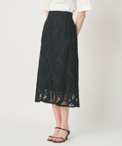 ANAYI / アナイ ミニ・ひざ丈スカート | 【セットアップ対応商品】リーフコード刺繍 Iライン スカート | 詳細13