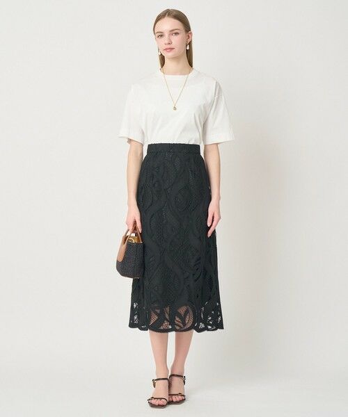 ANAYI / アナイ ミニ・ひざ丈スカート | 【セットアップ対応商品】リーフコード刺繍 Iライン スカート | 詳細14