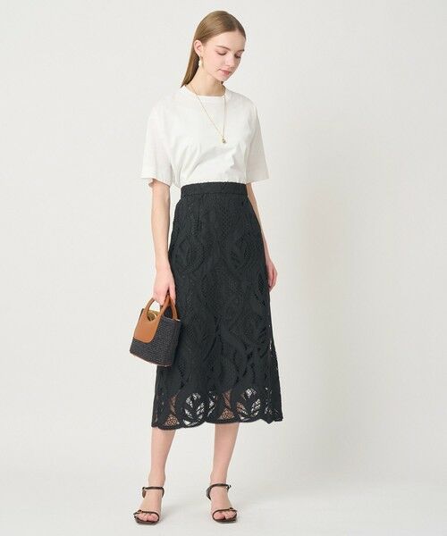 ANAYI / アナイ ミニ・ひざ丈スカート | 【セットアップ対応商品】リーフコード刺繍 Iライン スカート | 詳細15