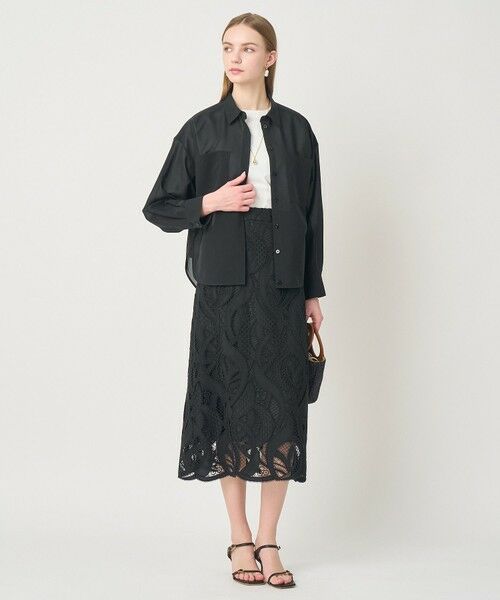 ANAYI / アナイ ミニ・ひざ丈スカート | 【セットアップ対応商品】リーフコード刺繍 Iライン スカート | 詳細16