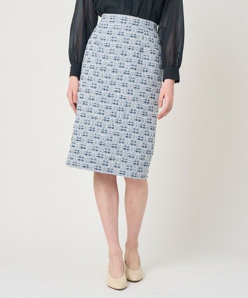 ANAYI / アナイ ミニ・ひざ丈スカート | 【Eternal Line 2026】ミックスツイードタイトスカート（blue mix (68)）