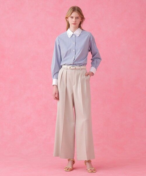 ANAYI / アナイ チノ・ワークパンツ | 【セットアップ対象商品】オックスストレッチタックワイドパンツ | 詳細8