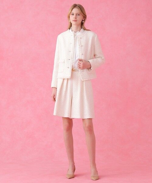 ANAYI / アナイ ショート・ハーフ・半端丈パンツ | 【セットアップ対象商品】ソフトベージュツイードキュロットパンツ | 詳細3