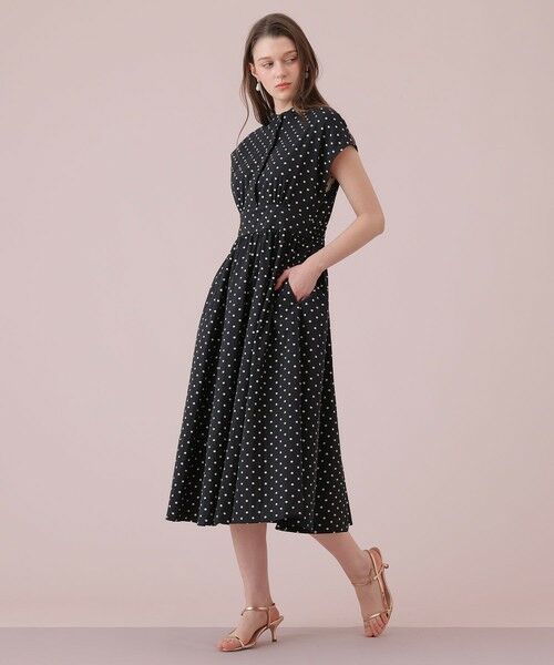 ANAYI / アナイ ロング・マキシ丈ワンピース | モノトーンドットジャガードフレア ワンピース | 詳細12