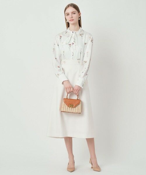 ANAYI / アナイ ミニ・ひざ丈スカート | ブライトツイルベルト釦Aライン スカート | 詳細4