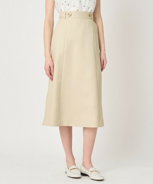 ANAYI / アナイ ミニ・ひざ丈スカート | ブライトツイルベルト釦Aライン スカート | 詳細12