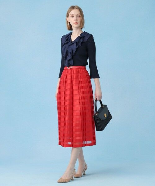 ANAYI / アナイ ロング・マキシ丈スカート | ボーダージャガードプリーツ スカート | 詳細14