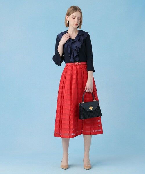 ANAYI / アナイ ロング・マキシ丈スカート | ボーダージャガードプリーツ スカート | 詳細15