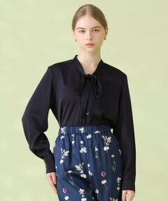 ANAYI / アナイ シャツ・ブラウス | 【セットアップ対象商品】ストレッチダブルサテンボウタック ブラウス