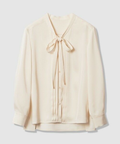 ANAYI / アナイ シャツ・ブラウス | 【セットアップ対象商品】ストレッチダブルサテンボウタック ブラウス(white (01))