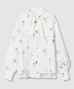 ANAYI / アナイ シャツ・ブラウス | ボタニカルサテンプリントスカーフタイ ブラウス