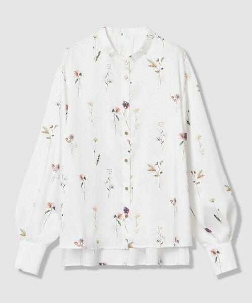 ANAYI / アナイ シャツ・ブラウス | ボタニカルサテンプリントスカーフタイ ブラウス | 詳細1