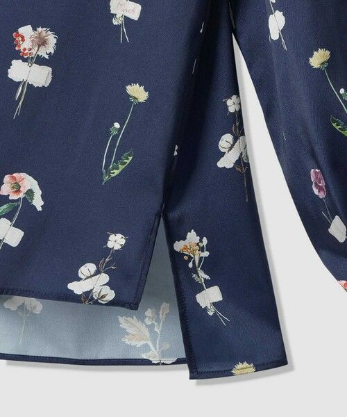 ANAYI / アナイ シャツ・ブラウス | ボタニカルサテンプリントスカーフタイ ブラウス | 詳細10