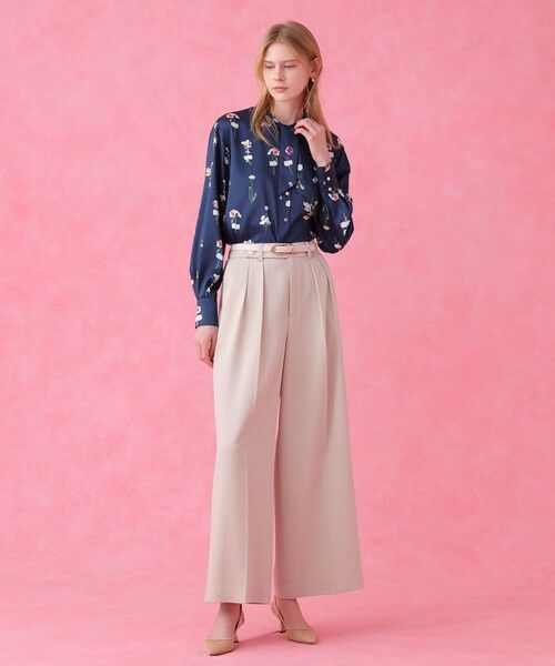 ANAYI / アナイ シャツ・ブラウス | ボタニカルサテンプリントスカーフタイ ブラウス | 詳細17