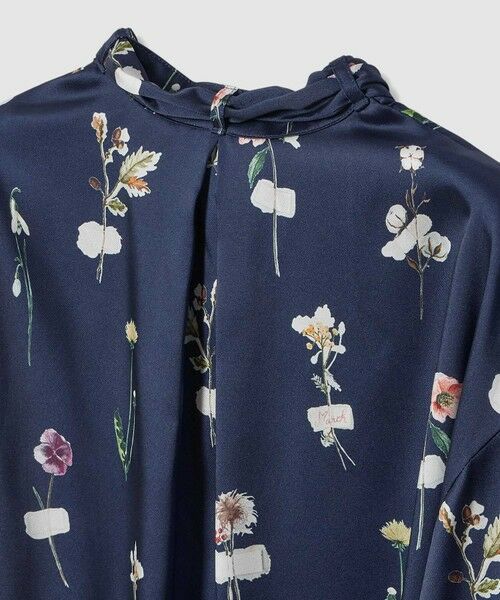 ANAYI / アナイ シャツ・ブラウス | ボタニカルサテンプリントスカーフタイ ブラウス | 詳細9