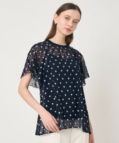 ANAYI / アナイ シャツ・ブラウス | フラワー刺繍ドットスリット ブラウス