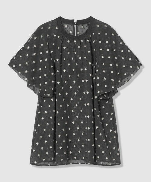 ANAYI / アナイ シャツ・ブラウス | フラワー刺繍ドットスリット ブラウス（black (95)）