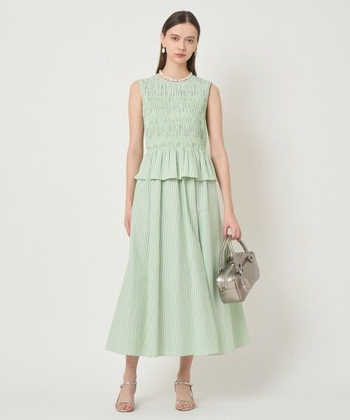 ANAYI / アナイ ミニ丈・ひざ丈ワンピース | カラーストライプスモッキング ワンピース | 詳細16