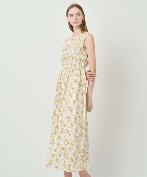 ANAYI / アナイ ミニ丈・ひざ丈ワンピース | フラワードットプリントスモッキング ワンピース | 詳細2