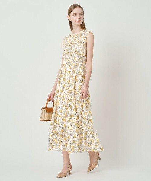 ANAYI / アナイ ミニ丈・ひざ丈ワンピース | フラワードットプリントスモッキング ワンピース | 詳細3