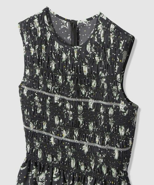 ANAYI / アナイ ミニ丈・ひざ丈ワンピース | フラワードットプリントスモッキング ワンピース | 詳細17