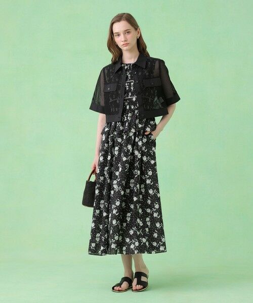 ANAYI / アナイ ミニ丈・ひざ丈ワンピース | フラワードットプリントスモッキング ワンピース | 詳細16