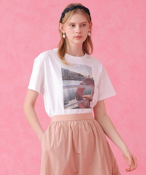 ANAYI / アナイ Tシャツ | コットン天竺フォトプリントTシャツ（white (01)）